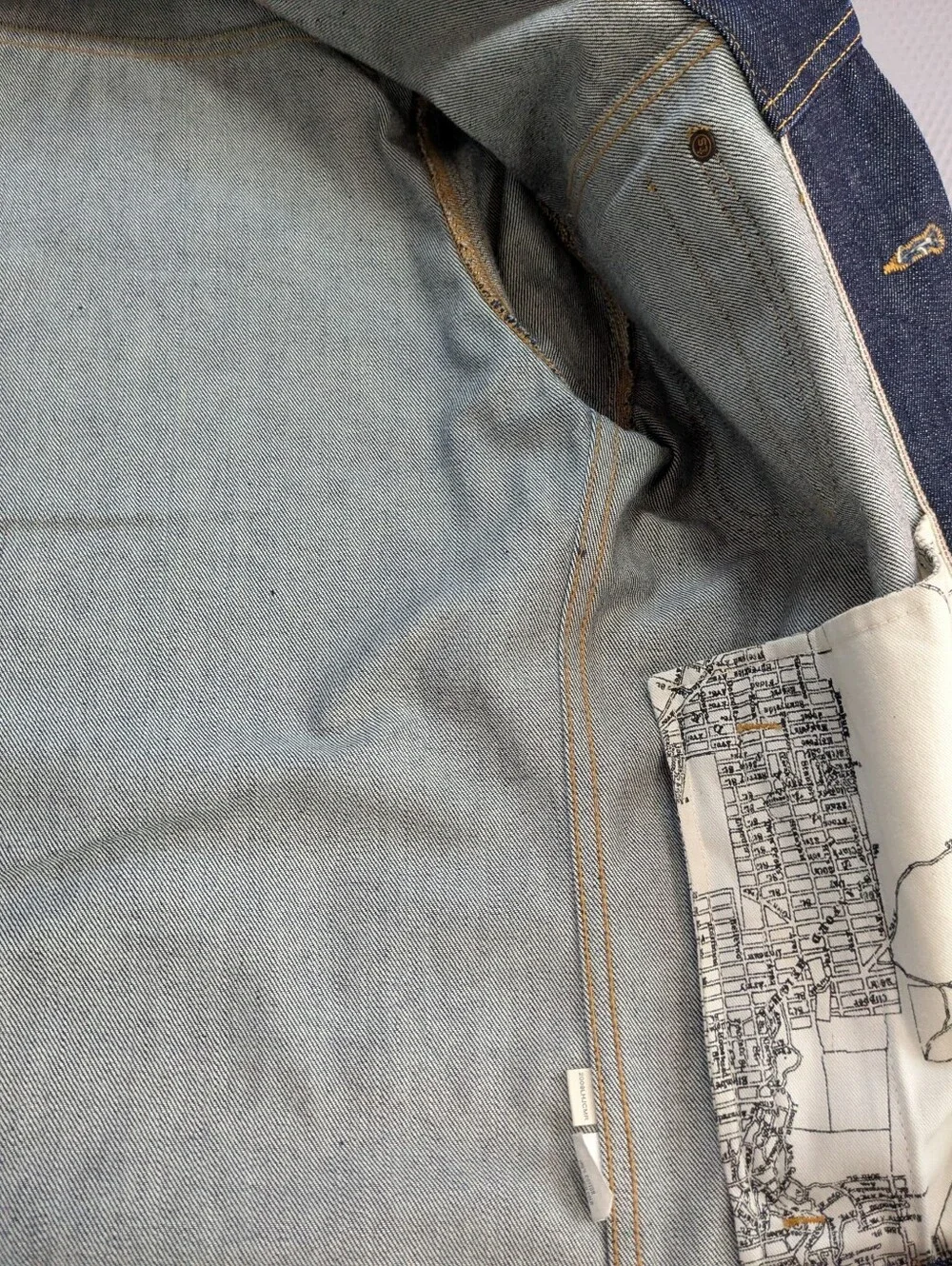 Taylor Stitch Selvage Denim Jacket Mens 38 Indigo Long Haul Trucker Organic EUC